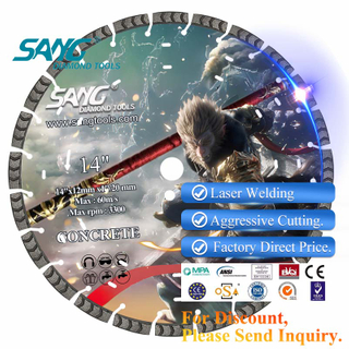 Sang Tools 350 mm 400 mm Arix segment betonowy strój do cięcia dysk laserowy spawany Diamentowy Blor do cięcia twardego betonu